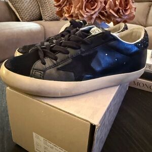 Golden Goose Black and Cream Sneakers